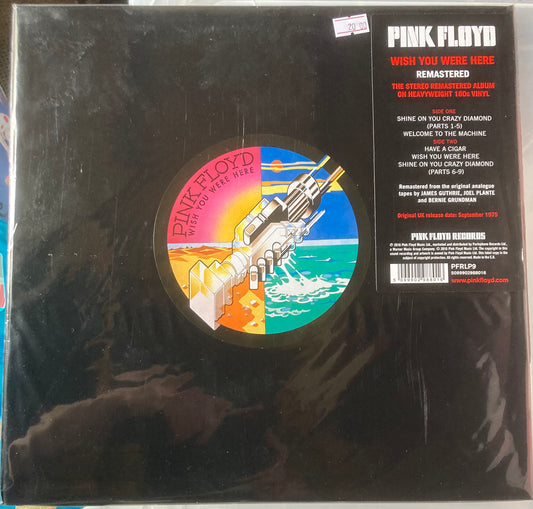 The front of 'Pink Floyd - Wish You Were Here' on vinyl