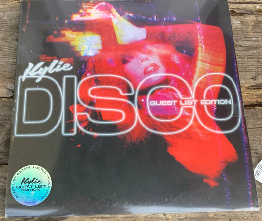 The front of ‘Kylie Minogue - Disco Guest List Edition’ on vinyl.