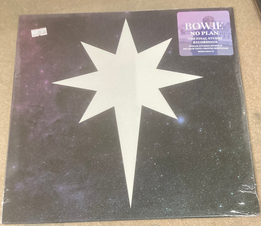 The front of ‘David Bowie - No Plan’ on vinyl
