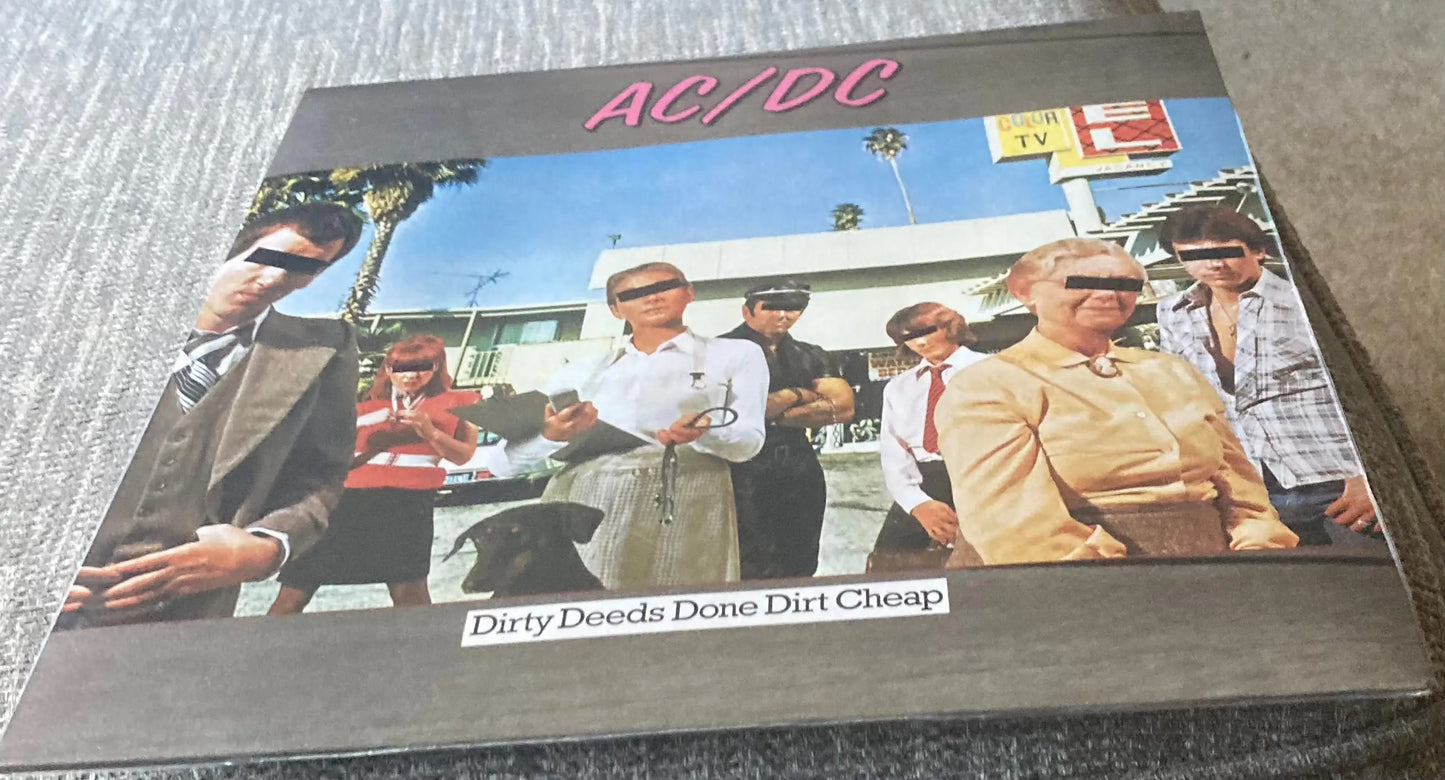 The front of AC/DC - Dirty Deeds Done Dirt Cheap on Vinyl